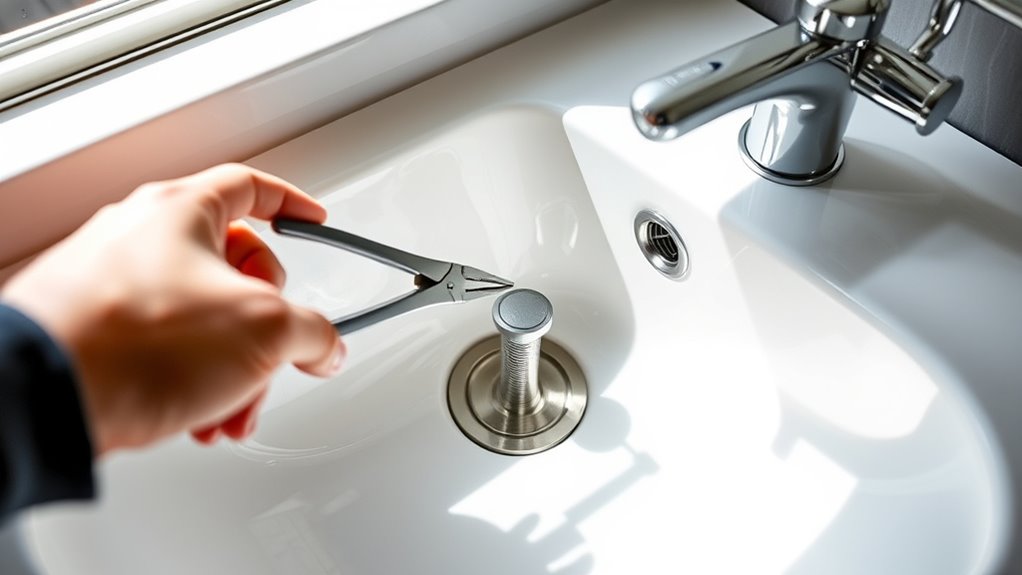 bathroom sink stopper removal