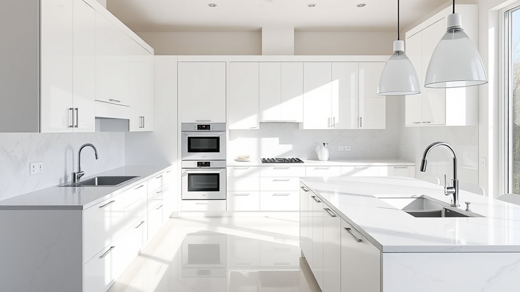 elegant all white kitchen