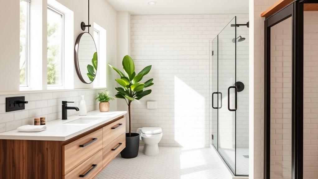 matching rustic bathroom decor