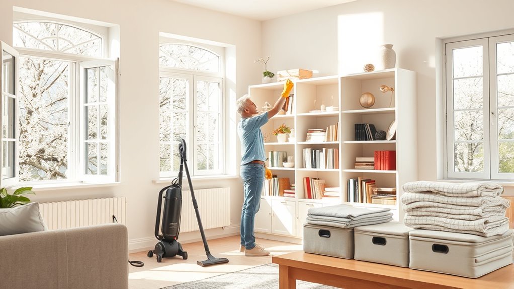 spring cleaning and organizing