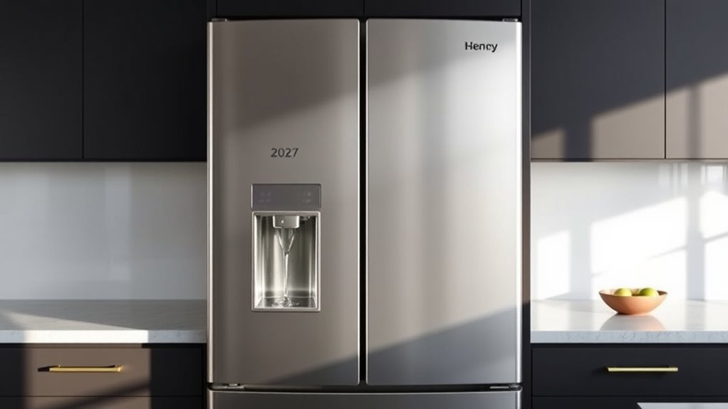 counter depth fridge with water