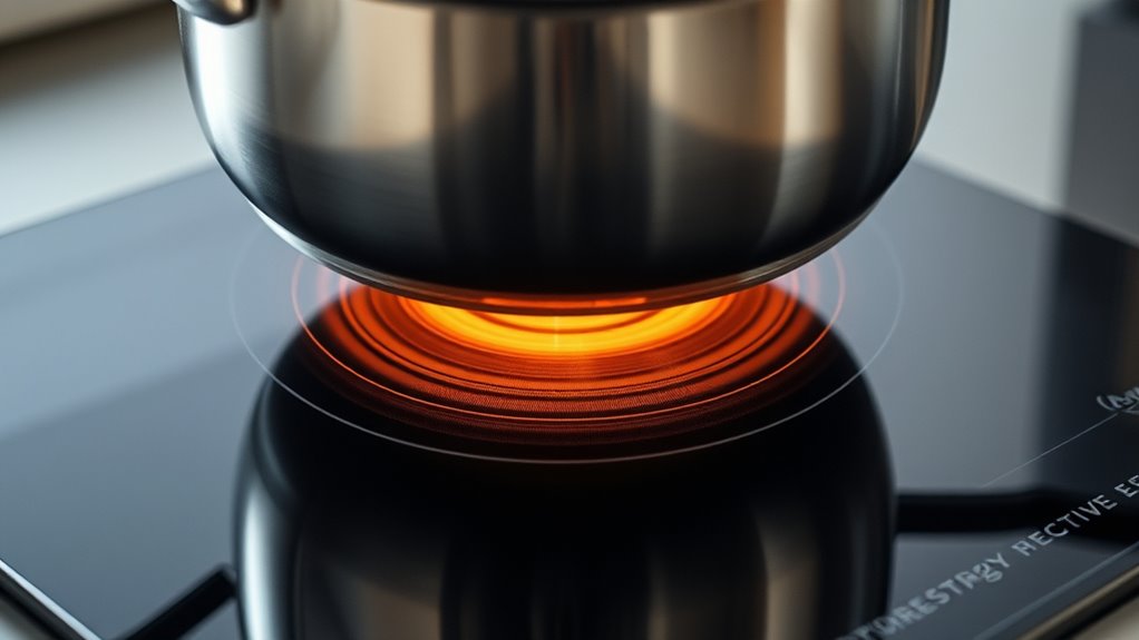magnetic induction heats cookware