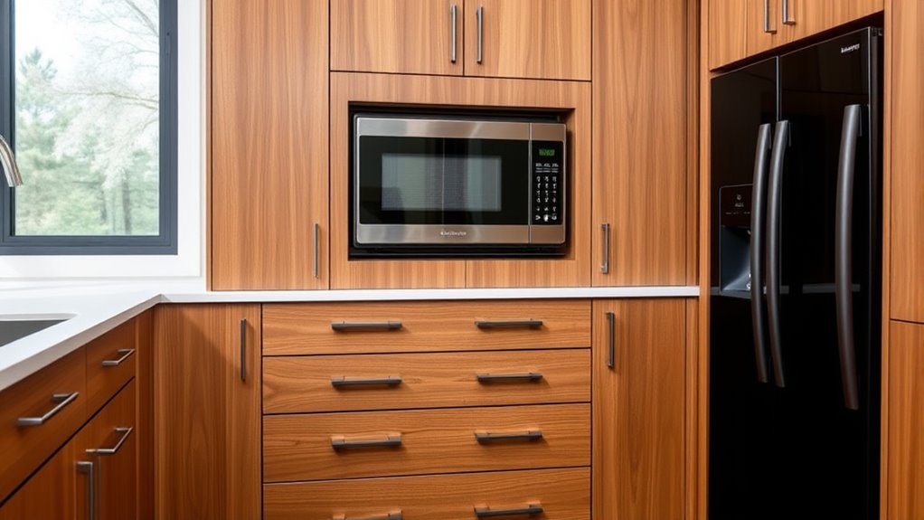 microwave cabinet with drawers